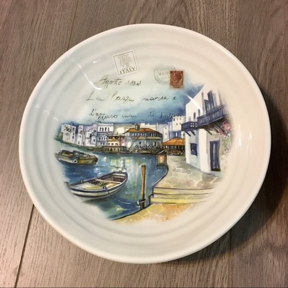 New Set 2 Ceramica Cuoro 9” Bowls Italian Scene - Picture 2 of 11